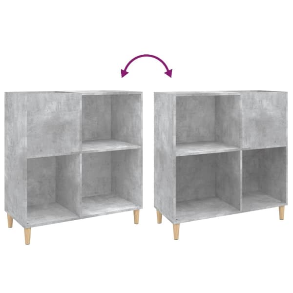 LP-levyjen säilytyskaappi betoninharmaa 84,5x38x89 cm puu - Vinyylilevyjen Säilytys - LP-levyjen Säilytys - Home & Living
