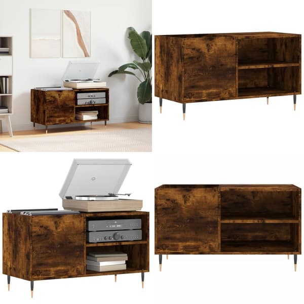 LP-levyjen säilytyskaappi savutammi 85x38x48 cm tekninen puu - Levykaappi - Levykaapit - Home & Living