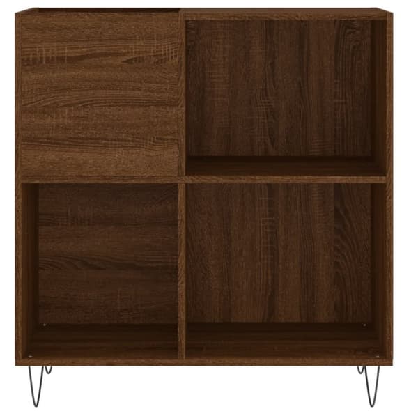 vinylskab 84,5x38x89 cm konstrueret træ brun egetræsfarve
