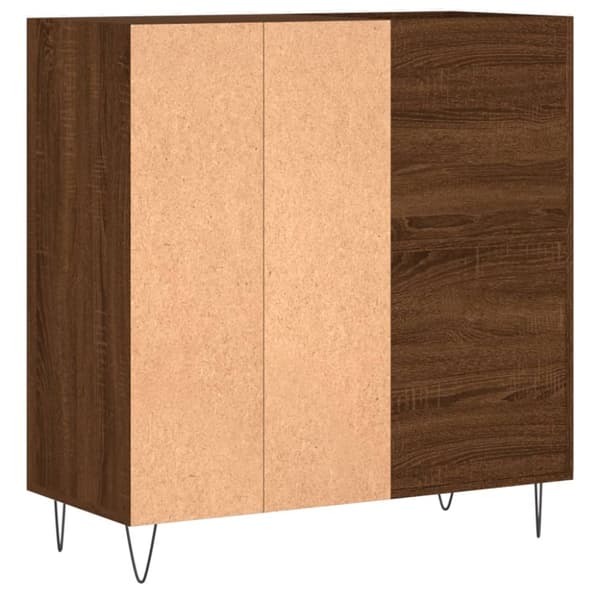 vinylskab 84,5x38x89 cm konstrueret træ brun egetræsfarve
