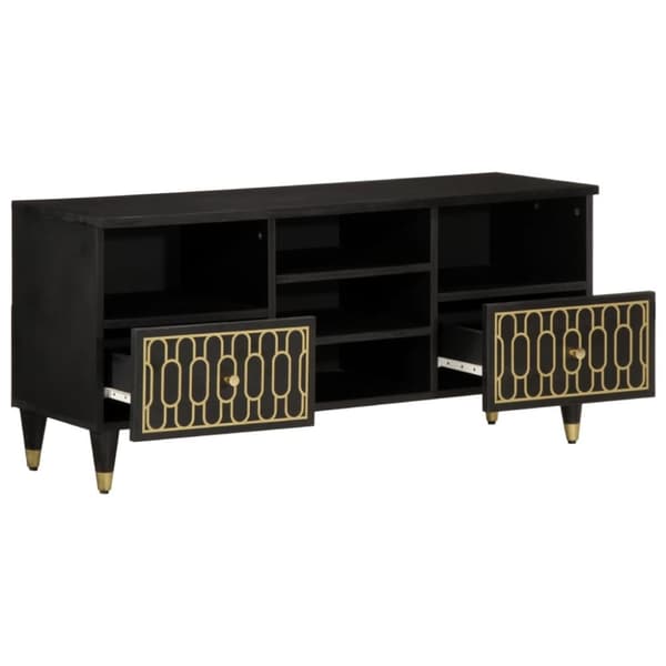 vidaXL TV-benk 100x33x46 cm heltre mango