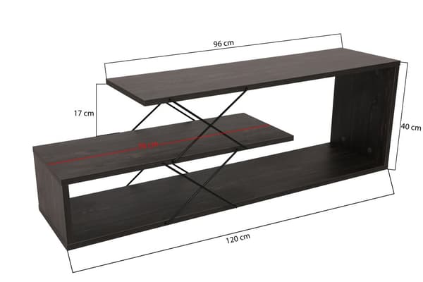 Chic Home Zinna TV-taso 120 cm, tummanruskea/musta