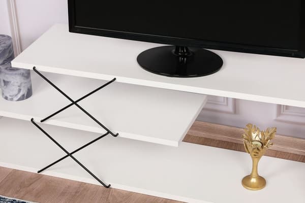 Chic Home Zinna TV-taso 120 cm, valkoinen/musta