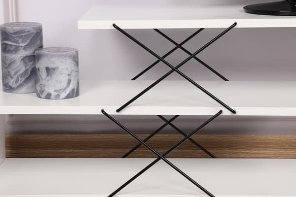 Chic Home Zinna TV-taso 120 cm, valkoinen/musta