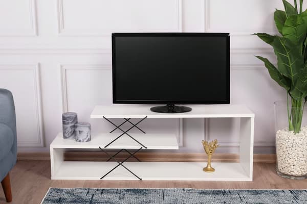 Chic Home Zinna TV-taso 120 cm, valkoinen/musta