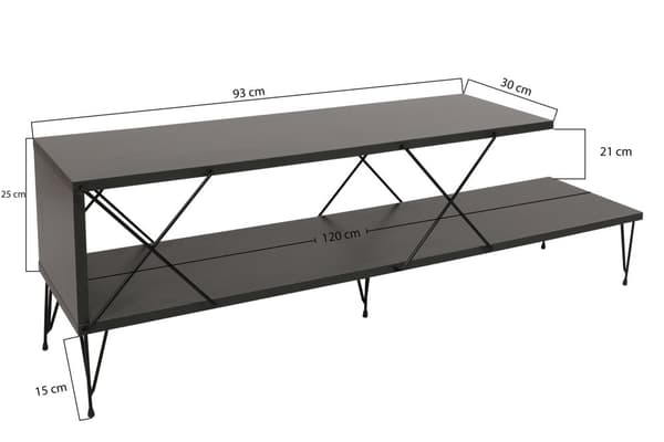 Chic Home Elmo TV-taso 120x30xK40 cm, harmaa
