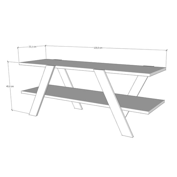 Chic Home August TV-taso 120x33,1xK45 cm, valkoinen