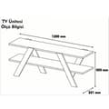 Pikkukuva 5 / 5: Chic Home Jooa TV-taso 120x33,1xK45 cm, valkoinen/vaaleanruskea