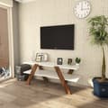 Pikkukuva 1 / 5: Chic Home Jooa TV-taso 120x33,1xK45 cm, valkoinen/vaaleanruskea