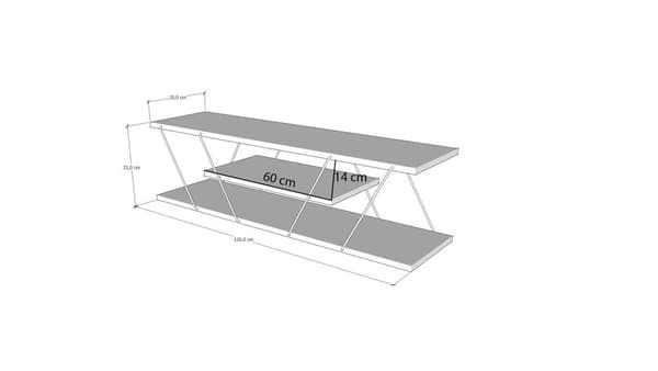 Chic Home Carita TV-taso 120 cm, keltainen/musta