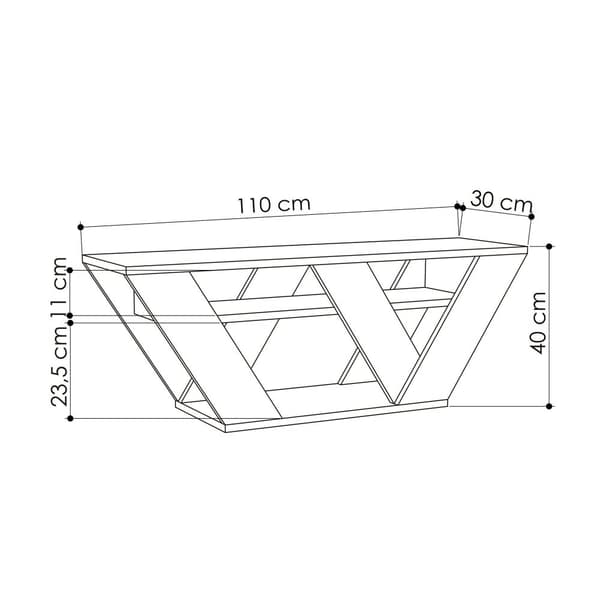 Chic Home Patrik TV-taso 110x30xK40 cm, valkoinen