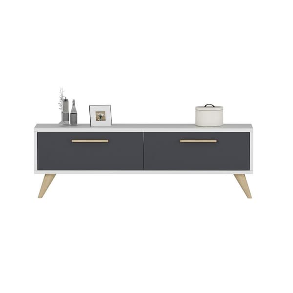 Chic Home Milena TV-taso 120 cm, valkoinen/antrasiitti