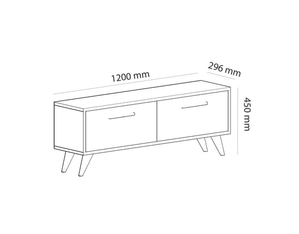 Chic Home Milena TV-taso 120 cm, valkoinen/antrasiitti