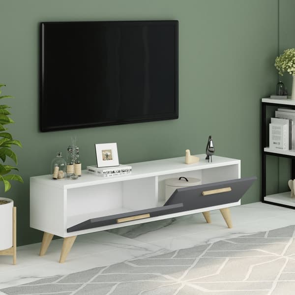 Chic Home Milena TV-taso 120 cm, valkoinen/antrasiitti