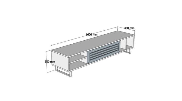 Chic Home Elias TV-taso 160x40xK35 cm, tummanruskea/harmaa