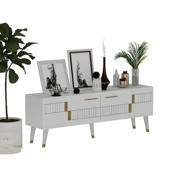 Chic Home Moona TV-taso 150 cm, valkoinen/kulta