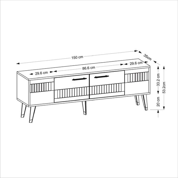 Chic Home Moona TV-taso 150 cm, valkoinen/kulta