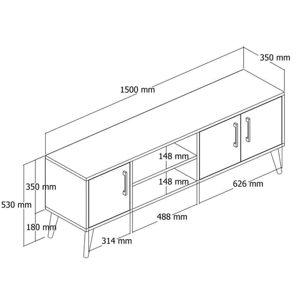 Chic Home Edvin TV-taso 150x34xK52 cm, tummanruskea