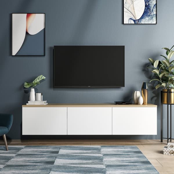 Chic Home Neeta TV-taso 160 cm, valkoinen/vaaleanruskea