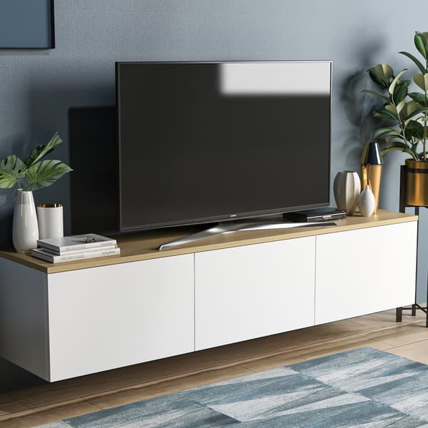 Chic Home Neeta TV-taso 160 cm, valkoinen/vaaleanruskea