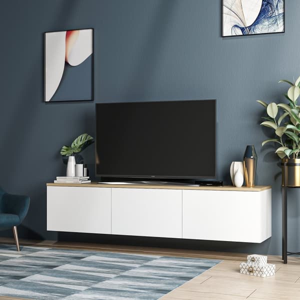 Chic Home Neeta TV-taso 160 cm, valkoinen/vaaleanruskea