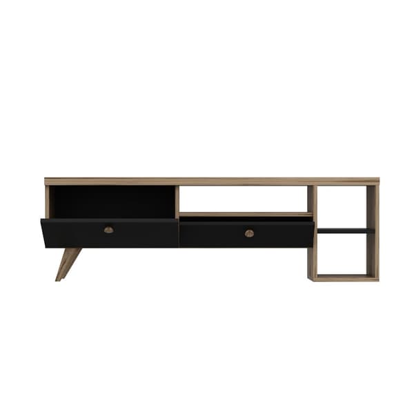 Chic Home Penni TV-taso avohyllyköllä 150 cm, ruskea/musta