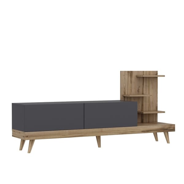 Chic Home Teemu TV-taso 180x37xK82 cm, harmaa/vaaleanruskea