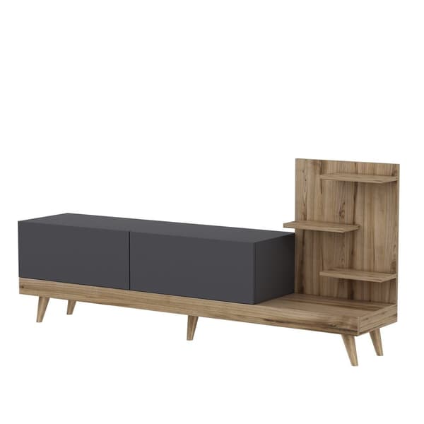 Chic Home Teemu TV-taso 180x37xK82 cm, harmaa/vaaleanruskea