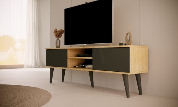Kocot Toronto TV-taso 160cm, musta/beige