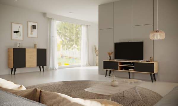 Kocot Toronto TV-taso 160cm, musta/beige