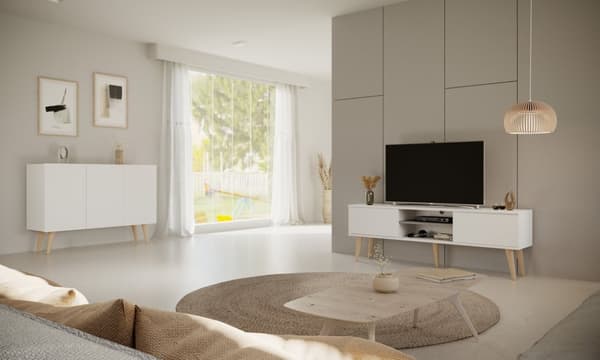 Kocot Toronto TV-taso 160cm, valkoinen