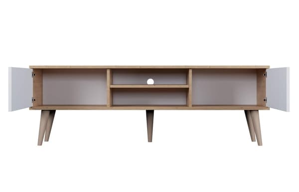 Kocot Toronto TV-taso 160cm, valkoinen/beige