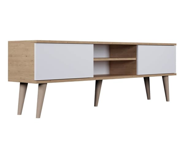 Kocot Toronto TV-taso 160cm, valkoinen/beige