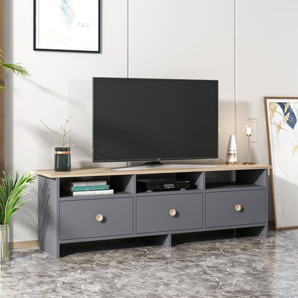 Chic Home Otto TV-taso 150x36xK47 cm, harmaa/vaaleanruskea