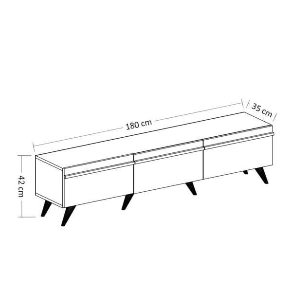 Chic Home Andreas TV-taso 180x35xK42 cm, harmaa/vaaleanruskea