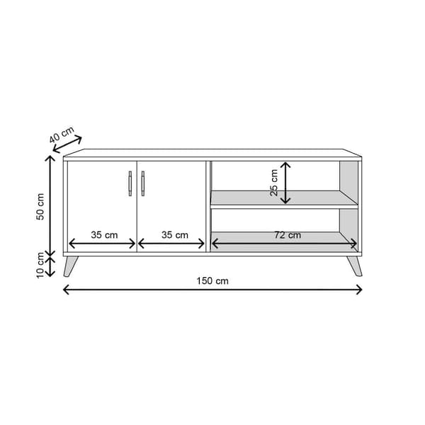 Chic Home Henri TV-taso 150x40xK70 cm, valkoinen/ruskea