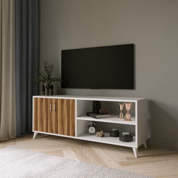 Chic Home Henri TV-taso 150x40xK70 cm, valkoinen/ruskea