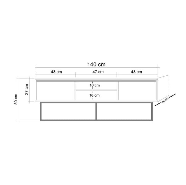 Chic Home Ronja TV-taso 140 cm, ruskea/musta