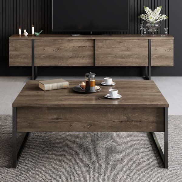 Chic Home Lyydia TV-taso 180 cm, ruskea/musta