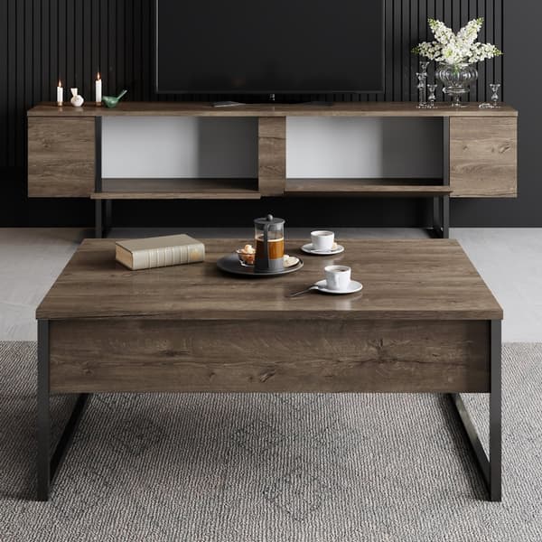 Chic Home Lyydia TV-taso 180 cm, ruskea/musta