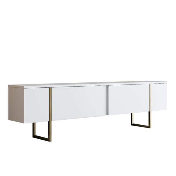 Chic Home Lyydia TV-taso 180 cm, valkoinen/kulta