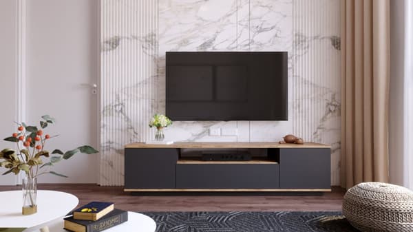 Chic Home Fransi TV-taso 180 cm, ruskea/antrasiitti