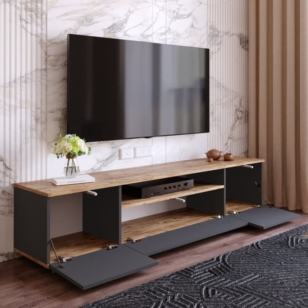 Chic Home Fransi TV-taso 180 cm, ruskea/antrasiitti