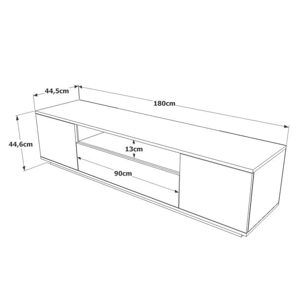 Chic Home Fransi TV-taso 180 cm, ruskea/antrasiitti
