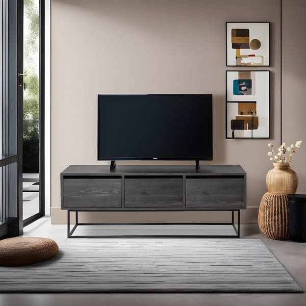 Chic Home Kai TV-taso 140 cm, tummanruskea/musta