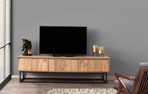 Chic Home Tiina TV-taso laatikoilla 180 cm, ruskea/musta