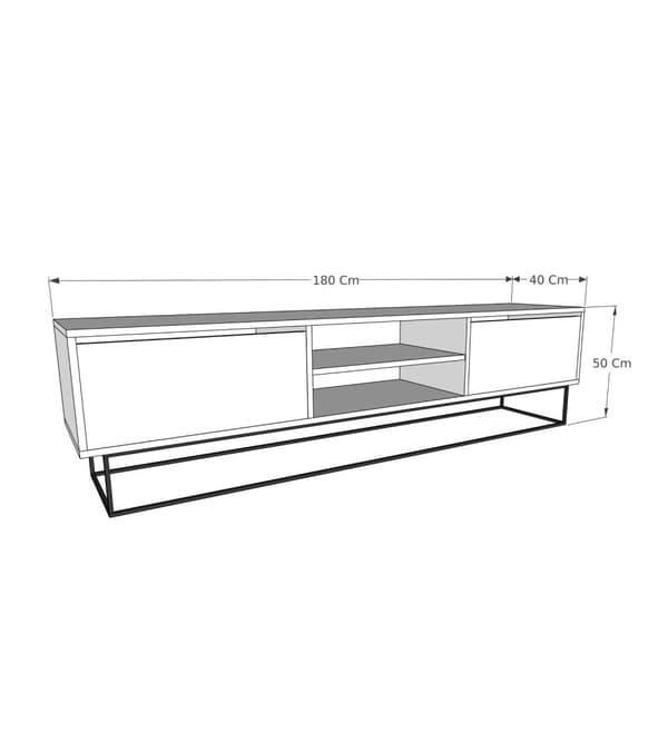 Chic Home Essi TV-taso 180 cm, tummanruskea/musta
