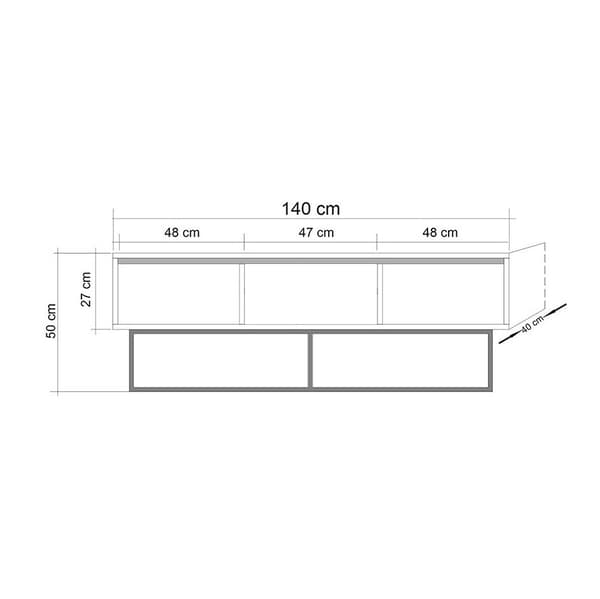 Chic Home Milla TV-taso 140 cm, tummanruskea/musta