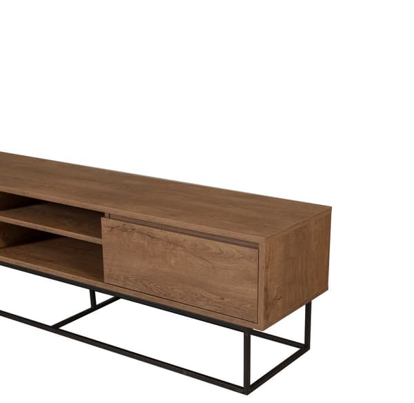Chic Home Ronja TV-taso 180 cm, tummanruskea/musta