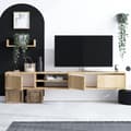 Pikkukuva 2 / 5: Chic Home Harri TV-taso 180 cm + seinähylly, vaaleanruskea